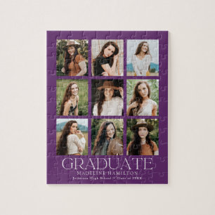 Puzzle Moderne Purple 9 Photo Collage Graduation
