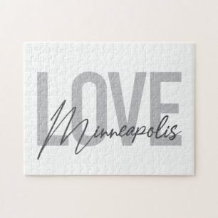 Puzzle Moderne, simple, urbain, Amour cool Minneapolis