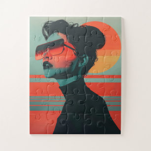 Puzzle moderne tendance femme rétro Sunset Jigsaw
