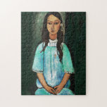 Puzzle Modigliani Alice Peinture D'Art Vintage<br><div class="desc">Amedeo Modigliani Alice Fine Art Peinture Amedeo Clemente Modigliani était un peintre et sculpteur italien qui travaillait principalement en France. Il est connu pour ses portraits d'un style moderne caractérisé par l'allongement des visages et des figures. En 1906, Modigliani s'installe à Paris, puis centre névralgique de l'avant-garde. Le tableau de...</div>