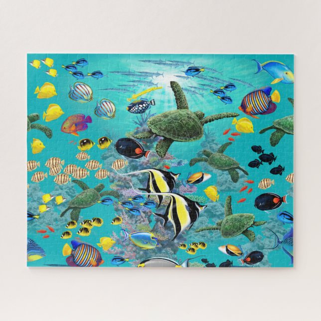 Puzzle Molokini Cove Hawaiian Sea Turtle Poisson Tropical (Horizontal)