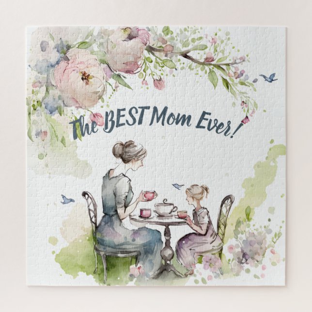 Puzzle Mom and Daughter Tea Party (Vertical)