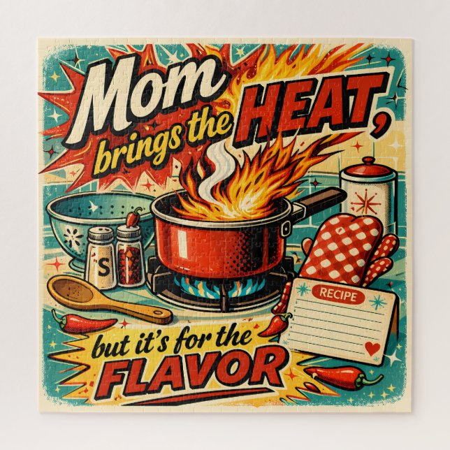 Puzzle Mom brings the heat (Vertical)