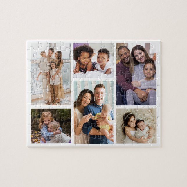 Puzzle Moments en vedette : Personnalisable 6 Photo Colla (Horizontal)