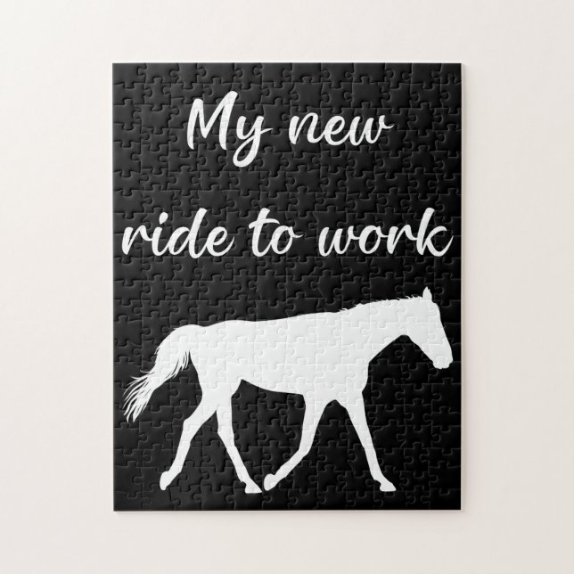 Puzzle Mon nouveau voyage au travail en cheval drôle (Vertical)