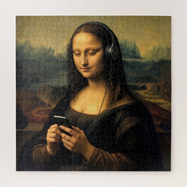 Puzzle Mona Lisa moderne avec smartphone (Vertical)