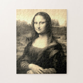 Puzzle Mona Lisa Portrait | Sepia Brown