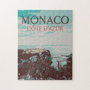 Puzzle Monaco Côte d'Azur illustration France