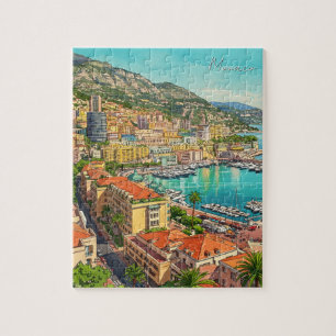 Puzzle Monaco Monte Carlo Europe Aquarelle Voyage