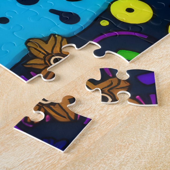 Puzzle Monde Alien psychédélique et dynamique (Côté)