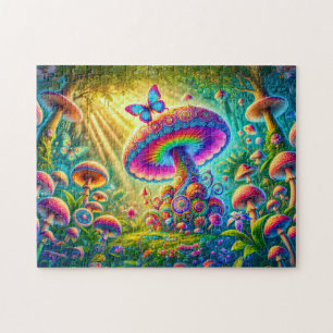 Puzzle Monde Champignon Coloré Art Fantastique Psychedeli