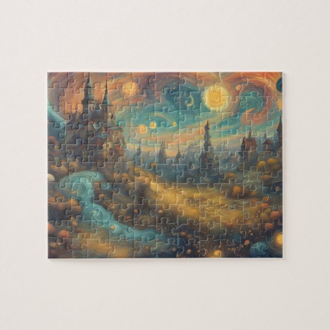 Puzzle Monde Fantastique Château Princesse Aquarelle (Horizontal)