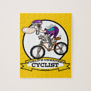 PUZZLE MONDE LE PLUS GRAND CYCLISTE CARTOON HOMME