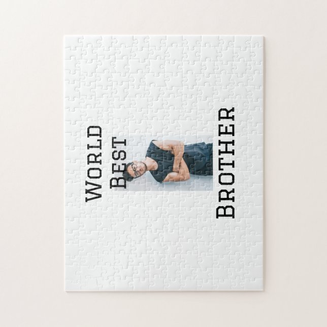 Puzzle Monde meilleur frère ajouter nom texte sport texte (Vertical)