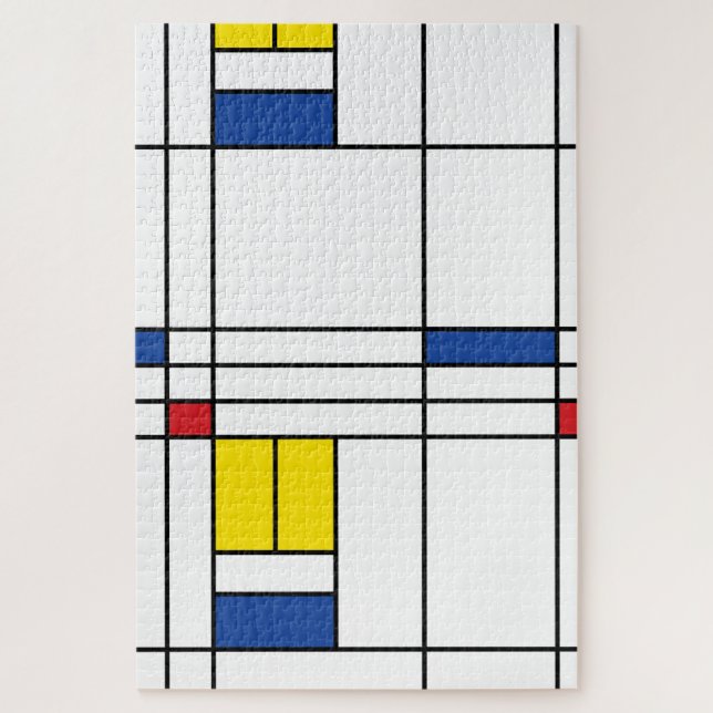 Puzzle Mondrian II Minimum De Stijl Modern Art Design (Vertical)