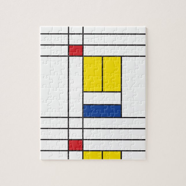 Puzzle Mondrian II Minimum De Stijl Modern Art Design (Vertical)