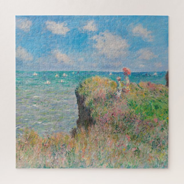 Puzzle Monet Cliff Walk à Pourvil Impressionist Painting (Vertical)