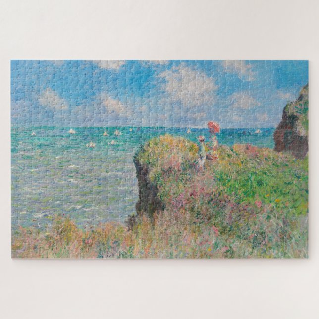Puzzle Monet Cliff Walk à Pourvil Impressionist Painting (Horizontal)