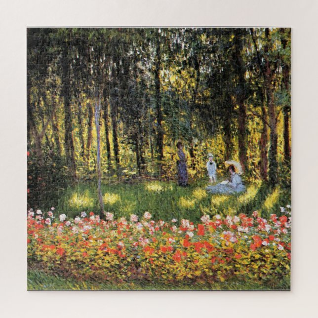 Puzzle Monet - Famille de l'artiste dans le jardin, (Vertical)