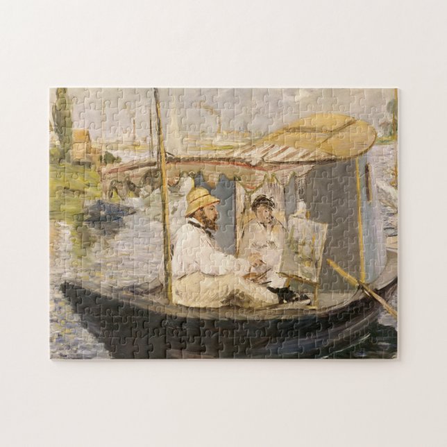 Puzzle Monet Peinture dans son Studio Boat | Édouard Mane (Horizontal)