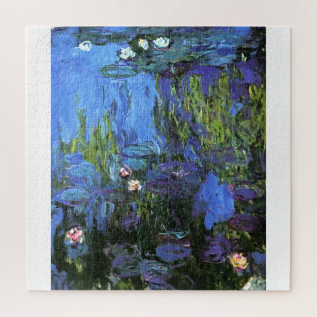 Puzzle Monet - Water Lilies, Blue Indigo (Vertical)