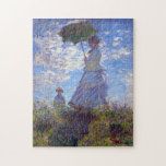 Puzzle Monet Woman avec Parasol Fine Art<br><div class="desc">Madame Monet et Son Fils ou Femme avec un Parasol sont les deux titres utilisés pour ce classique populaire Impressionnisme art. C'est un portrait de scène familiale quotidien de style impressionnisme de la femme Claude Monet,  Camille et leur fils,  à flâner sur une journée d'été ventée,  c. 1875.</div>