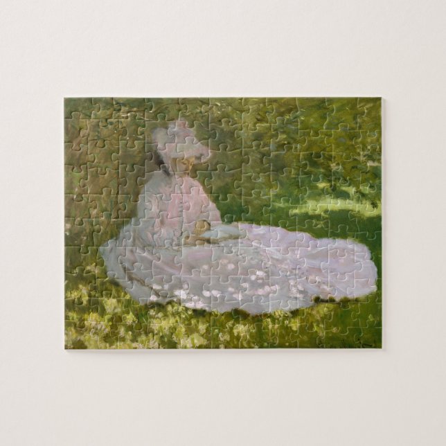 Puzzle Monet Woman Reading (Springtime) Fine Art (Horizontal)