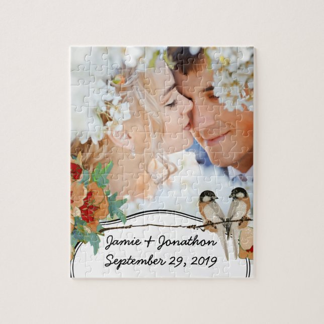 Puzzle Monnaie Inséparable vintage de fleurs de cerisier (Vertical)