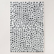 Monochrome denteux d'icônes modernes