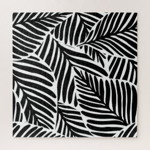Puzzle Monochrome Jungle Motif géométrique sans couture