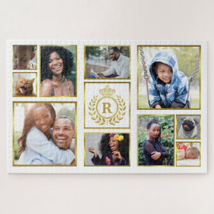 Puzzle Monogramme 10 Collage de photos Gold Laurel Royal 