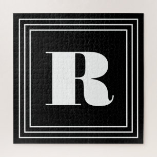 Puzzle Monogramme 3 cadres Noir & Blanc