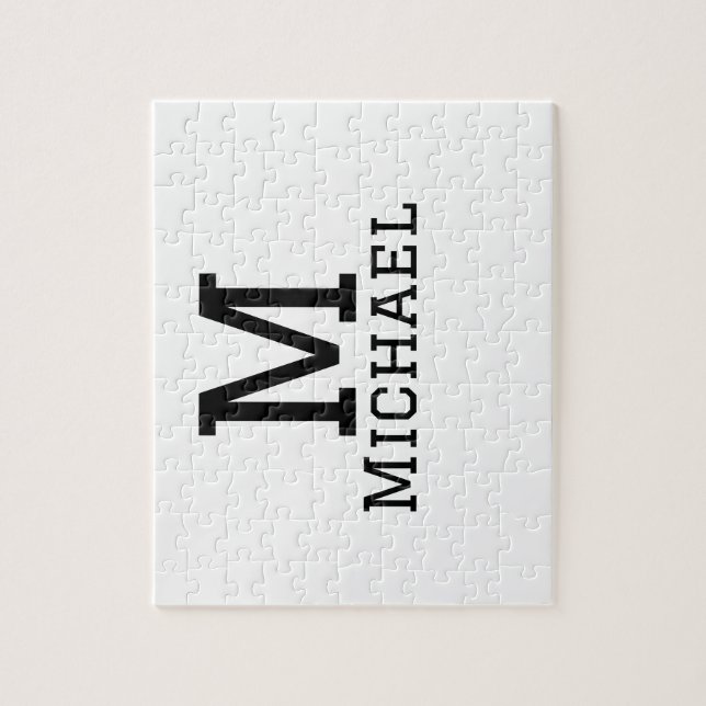 Puzzle Monogramme capital masculin ajouter nom simple cla (Vertical)