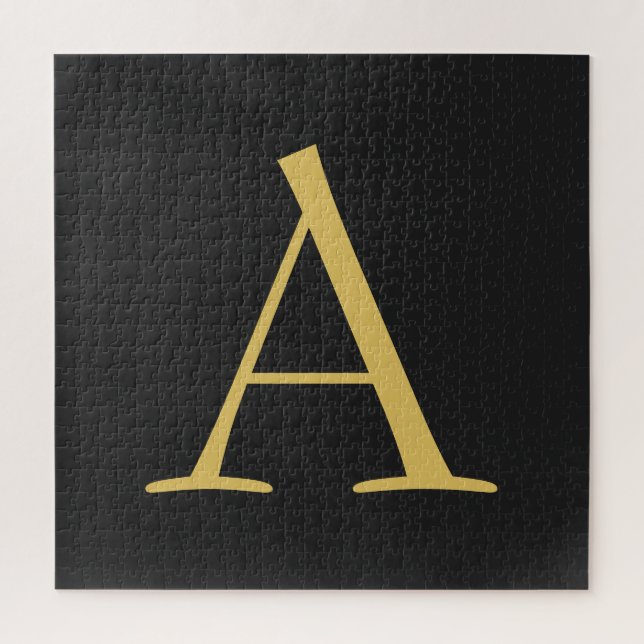 Puzzle Monogramme couleur or gris professionnel (Vertical)