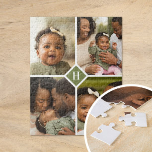 Puzzle Monogramme de la famille de collage de photos pers