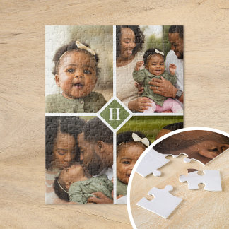 Puzzle Monogramme de la famille de collage de photos pers