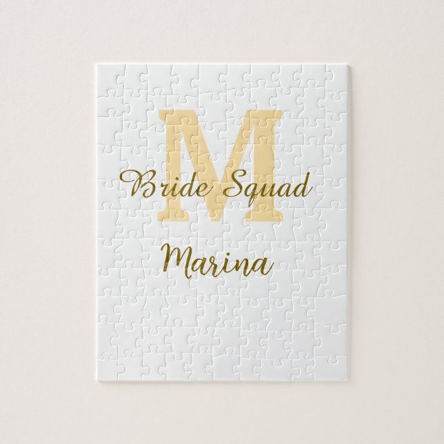 Puzzle Monogramme de l'équipe de la mariée simple shower  (Vertical)