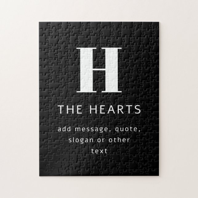 Puzzle Monogramme de nom et message moderne éditable | No (Vertical)