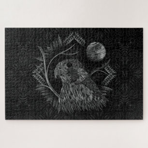 Puzzle Monogramme de Pleine lune de faucon