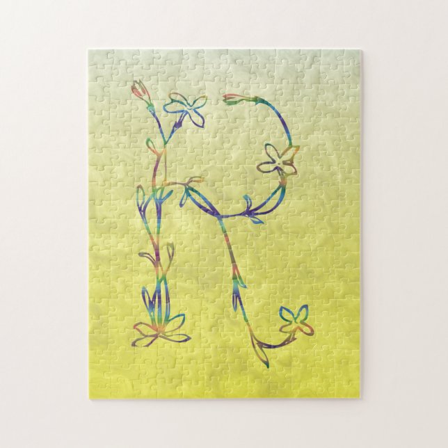 PUZZLE MONOGRAMME FLORAL R (Vertical)