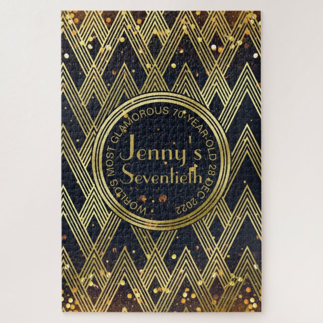 Puzzle Monogramme géométrique de motif de parties (Vertical)