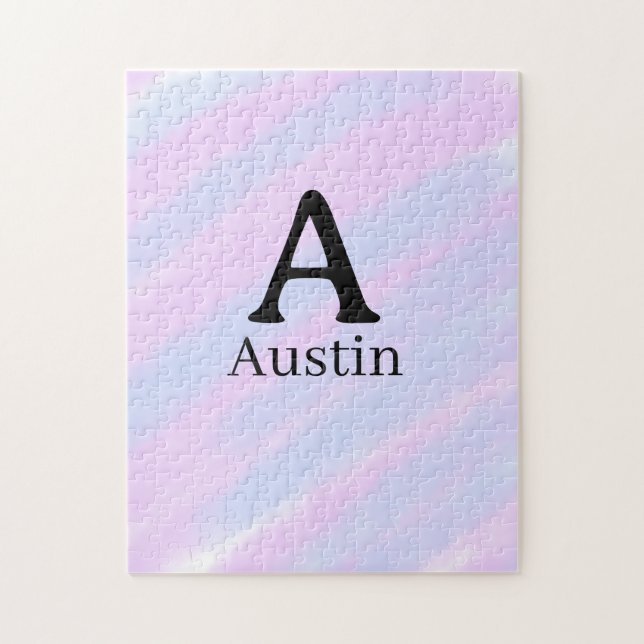 Puzzle Monogramme majuscule masculine ajouter un nom past (Vertical)