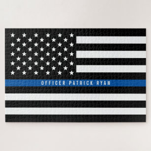 Puzzle Monogramme mince de police de drapeau américain de