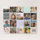 Puzzle Monogramme moderne votre famille 16 photo collage<br><div class="desc">Monogramme moderne votre famille 16 photo collage grille,  ajoutez votre monogramme,  nom de famille et photos préférées!</div>