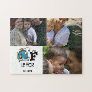 Puzzle monogramme personnalisé F est pour l'illustration 