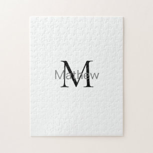 Puzzle monogramme simple de lettre initiale ajoutez votre