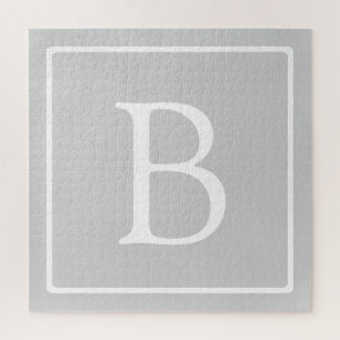 Puzzle Monogramme simple gris clair