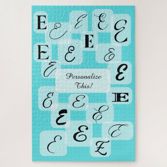 Puzzle Monogrammes contemporains personnalisables : "E" A (Vertical)