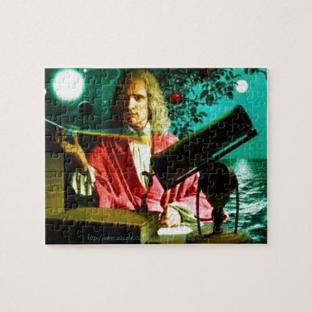 Puzzle "Monsieur Isaac Newton entouré par des symboles " (Horizontal)