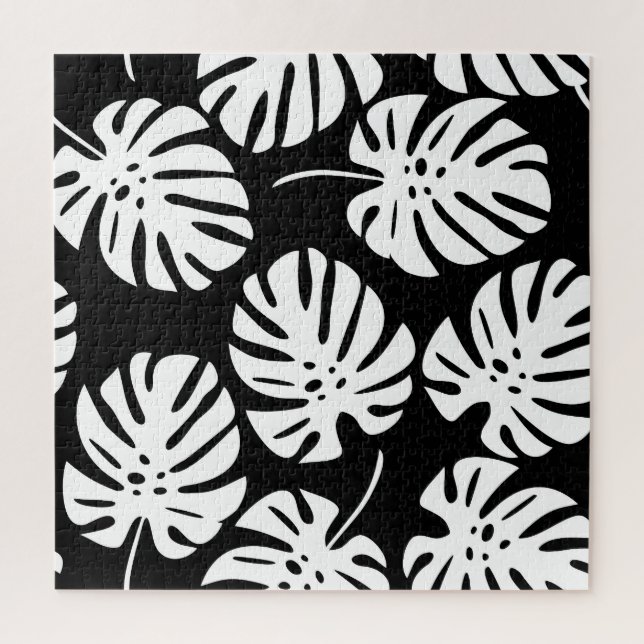 Puzzle Monstera coloré Feuilles Floral Abstrait (Vertical)